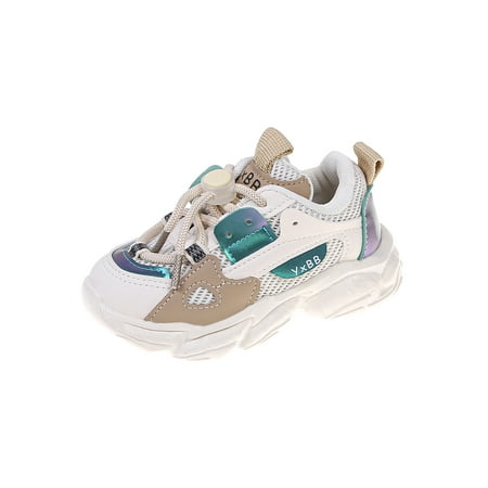 

Ritualay Boys Girls Sneakers Sport Athletic Shoes Mesh Running Shoe Stylish Slip Resistant Trainers Walking School Breathable Beige 9C