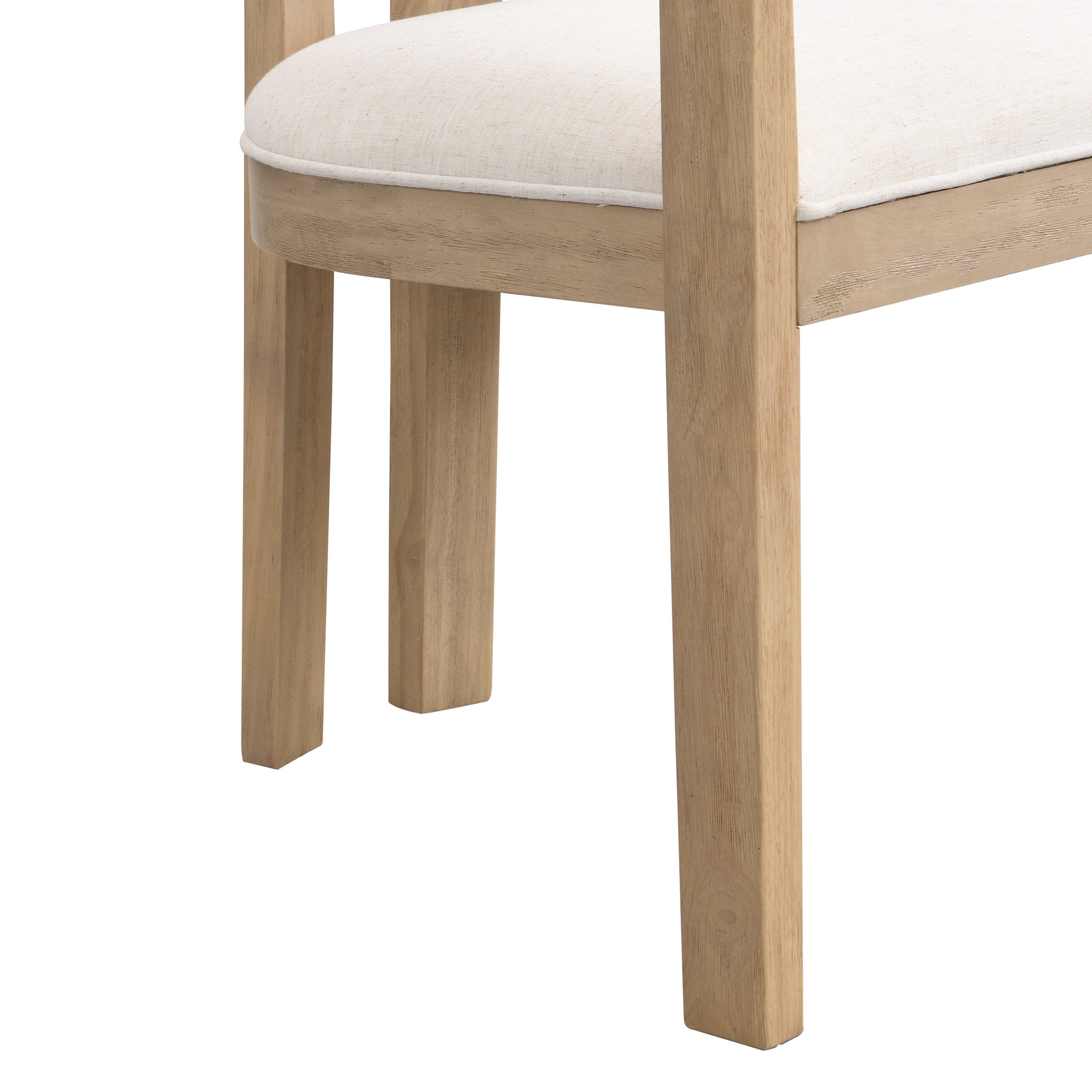 Rovelle Modern Upholstered Dining Chairs, Rubberwood, Beige + Natural Ash, Set of 2