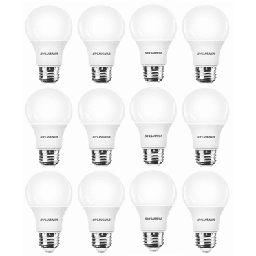 Sylvania 60 Watt A19 LED Light Bulb, Daylight, 10 Year, 12 Pack
