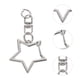 thumbnail image 3 of 60pcs Diy en forma de estrella de la estrella Snap llavero clip de metal giratorio giratorio con cadena, 3 of 5