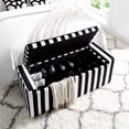 thumbnail image 3 of Hansel Black/White Velvet Storage Bench - Upholstered, 3 of 9