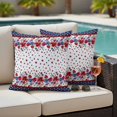 thumbnail image 4 of Red Blue Spring Floral Outdoor Waterproof Pillow Covers, Independence Day Navy Blue Stars Decorative Square Throw Pillowcase Sofa Cushion Sham for Patio/Couch/Chair, 20"x20" 2 Pack, 4 of 8