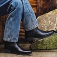 thumbnail image 4 of Men's Classic Western Cowboy Boots, Embroidered Pointed Toe Mid-Calf Boots, Riding Boots with Slip-Resistant Sole Black/Burgundy, 4 of 6