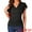 Black, variant on DARING DIVA Women's V Neck Cinched Waist Ruffle Sleeve Ruched Top XL Dark Red