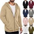 thumbnail image 7 of Horkkom Zip Up Hoodie Men Fall Outfits Plain Workout Hoodie Thin Casual Sweatshirt with Pockets XL, 7 of 7