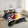 thumbnail image 4 of Camouflage Comforter Set , American Football Quilted Duvet Twin Size, Sports Games Bedding Set Teens Adult Bedroom, USA Federations Stars Down Comforter 2 Piece with 1 Pillow Case, 4 of 6