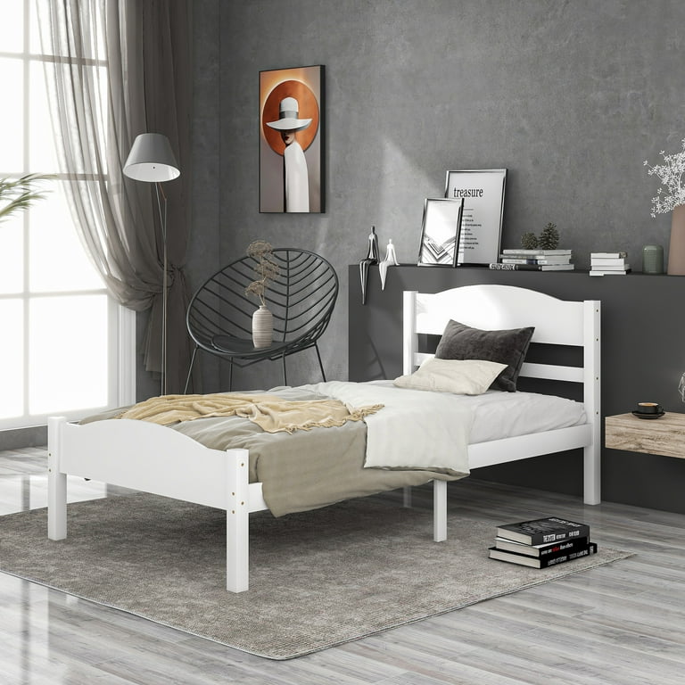 Simple wood outlet twin bed frame