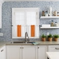 thumbnail image 6 of Half Window Curtain 36 Inches Long, Orange Solid Color Texture Window Treatment Curtain Drapes, Simple Orange Stripes Small Tier Curtains for Bathroom Over Sink, 27.5"x36", 2 Panels, 6 of 7