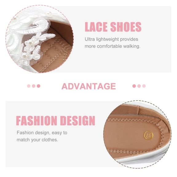 Healifty White Lace Wedding Shoes for Women, - Design, Breathable and Stylish Bridal Footwear