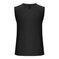 thumbnail image 5 of ZZwxWA Men Casual Tanks V Neck Button Sleeveless Henley Shirts Basic Solid Color Tank Tops Summer Beach Vacation Muscle Vests, 5 of 6