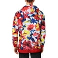thumbnail image 2 of Ma Croix Mens Graphic Print Vibrant Flower Zip Up Hoodie Sweater, 2 of 6