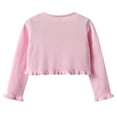 thumbnail image 4 of WXFAZCVU Cardigan for Girls Fashion Lace Knit Sweater Ruffle Long Sleeve Button Fall Tops Size 4-5 Years, 4 of 4