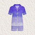 thumbnail image 1 of Pantalons de Pyjama pour Femmes, Hauts à Manches Courtes pour Femmes, Blouse Décontractée pour Enfants Col Rabattu Manches Courtes Mode Ensemble de Pyjama, 1 of 5