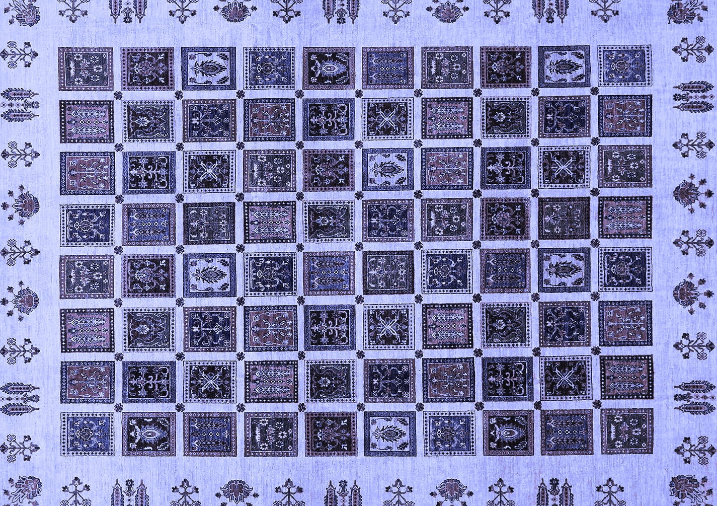 Ahgly Company Machine Washable Indoor Rectangle Abstract Blue Modern ...