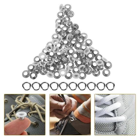FOMIYES FRCOLOR 100pcs Grommet Kit with Metal Eyelets for Shoe Lace Accessories