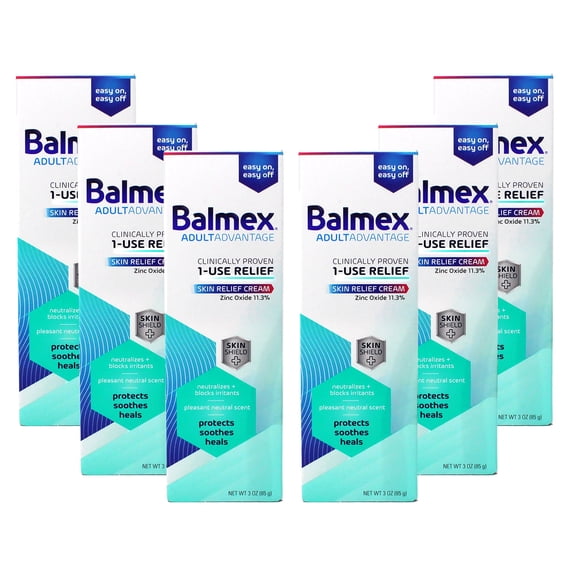 6 Pack - Balmex Adult Care Rash Cream 3oz Each