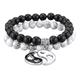 thumbnail image 1 of Pulsera Hecha Amano De Cuentas De Piedra Natural Yin Yang Xtellar blanco, 1 of 4
