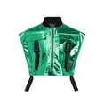 thumbnail image 3 of vastwit Girls Shiny Metallic Dance Top with Buckle Pockets Open Sides Crop Tank Top for Party Streetwear Green 16, 3 of 6