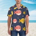 thumbnail image 4 of Bixox Men's Hawaiian Shirts Men's Cute Puffer Fish Print Short-Sleeve Shirt-X-Large, 4 of 8