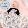 thumbnail image 5 of LollyBanks Baby Blanket, 100% Cotton Muslin Swaddle for Baby Girls, Soft and Breathable 47 x 47 Inches Receiving Blanket, Lightweight Newborn Swaddle, Newborn Essentials Must Haves (Lotus Print), 5 of 8