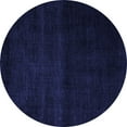 thumbnail image 1 of Ahgly Company Machine Washable Indoor Round Abstract Blue Modern Area Rugs, 4' Round, 1 of 4