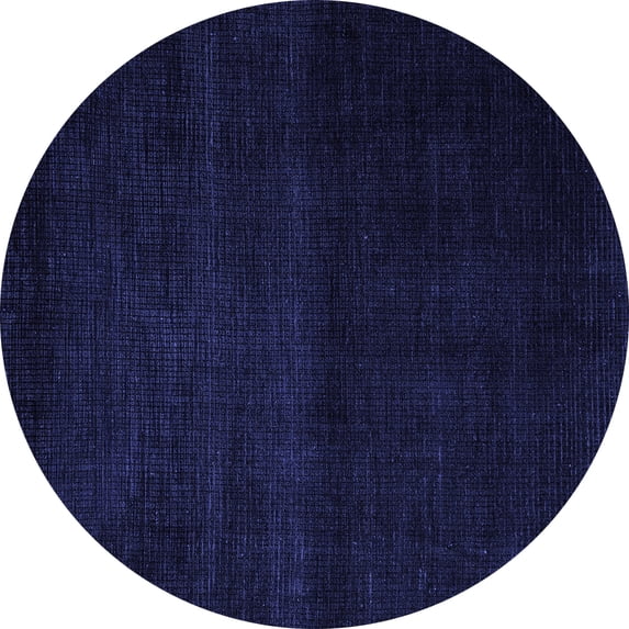Ahgly Company Machine Washable Indoor Round Abstract Blue Modern Area Rugs, 4' Round