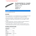 thumbnail image 2 of Rear Windshield Wiper Arm - Compatible with 2011 - 2015 Mercedes-Benz E350 2012 2013 2014, 2 of 2