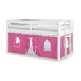 thumbnail image 3 of Alaterre Furniture Jasper Twin Junior Loft Bed, White Frame and Pink/White Bottom Playhouse Tent, 3 of 26