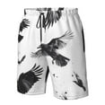thumbnail image 4 of Logiee Monochrome Flying Ravens Print Mens Swim Trunks Quick Dry Board Shorts,Breathable Hawaii Beach Shorts Swimwear Bathing Suits-XX-Large, 4 of 6