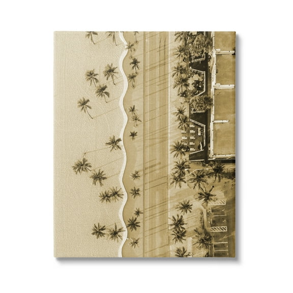 Stupell Industries Tropical Aerial View Landscape Photography Gallery Wrapped Canvas Art Print Wall Art, 16 x 20