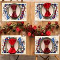 thumbnail image 3 of 4th of July Decorations, 4PC Placemats Independence Day Flag Placemats Home Kitchen Insulated Linen Western Placemats, 3 of 6