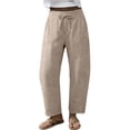 thumbnail image 2 of Palazzo Pants for Women Petite Linen Pants for Women Wide Leg Sweatpant Summer Casual Lightweight Breathable Trousers with Pockets, 2 of 6