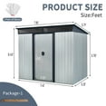 thumbnail image 3 of Outdoor Storage Shed 6 x 8 FT, Lockable Metal Garden Shed Steel Anti-Corrosion Storage House with Single Lockable Door for Backyard Outdoor Patio (White+Black), 3 of 8