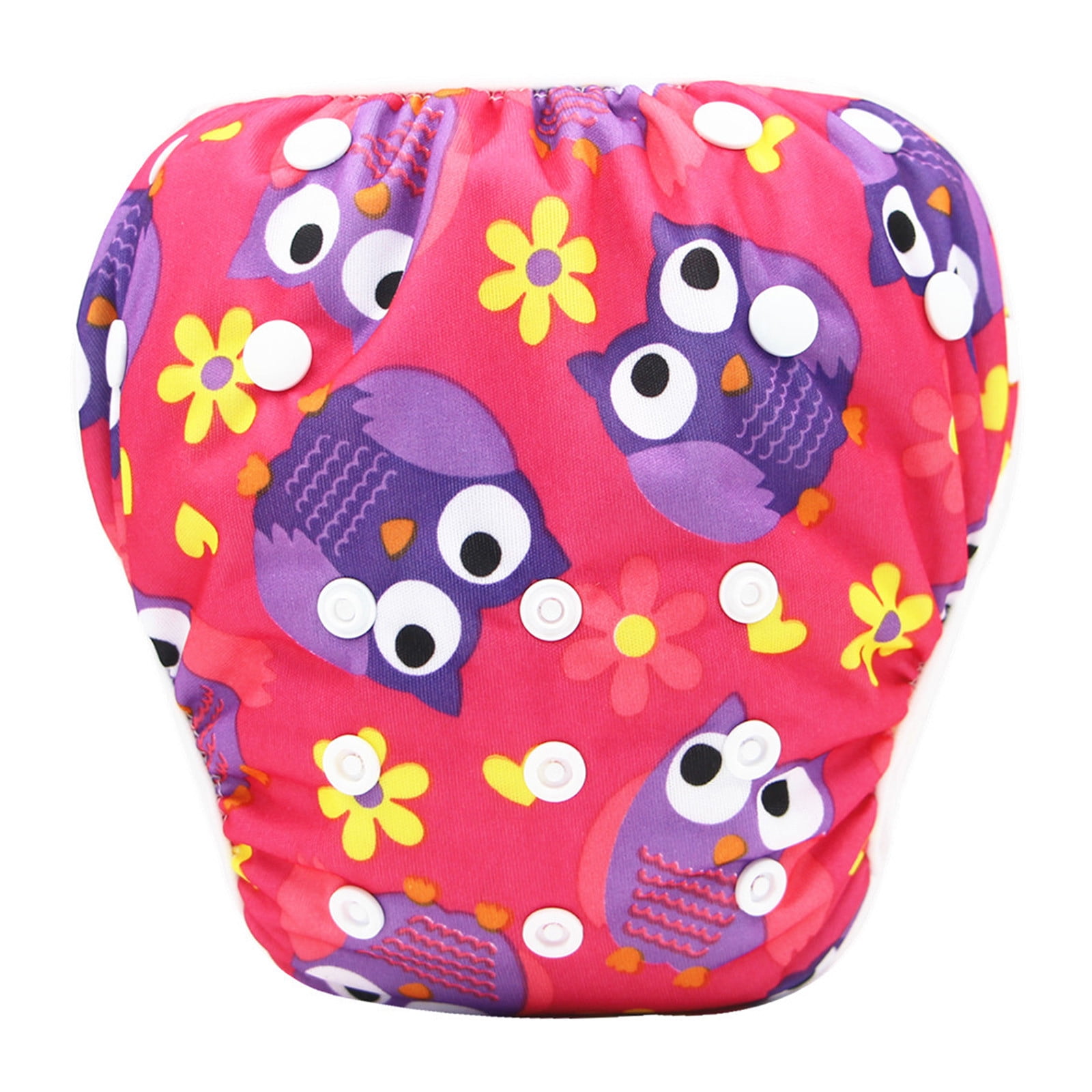 Cealu Adjustable Reusable Swim Diaper for Toddler Baby Boy Girl Cute Cartoon Print Elastic Waist Baby Diaper Swim Trunks 