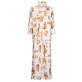 thumbnail image 4 of Mrat 2 Piece Trendy Tracksuit Plus Size Fashion Women Casual Printed Long Sleeve Round Neck Tops Long Dress Sets Travel Suit Set S-658 Orange XL, 4 of 6
