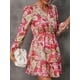thumbnail image 4 of Vestido mini de fiesta vintage con estampado floral y manga larga para mujer, 4 of 8