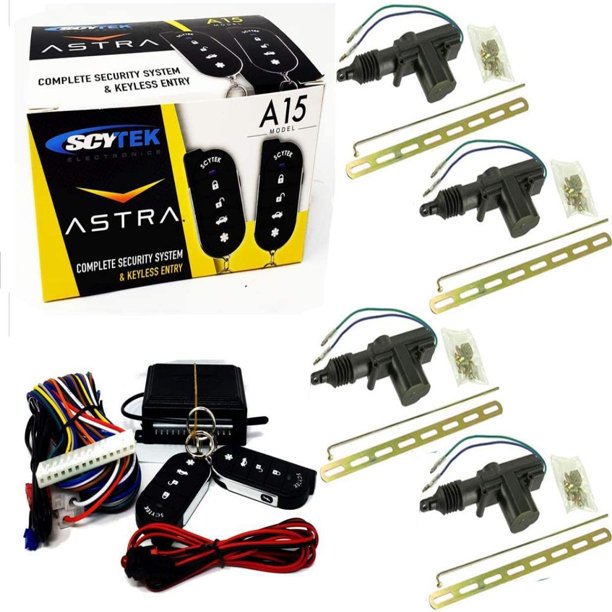Scytek A15 Keyless Entry Car Alarm Security System, 2 Key Fob 4 Door