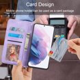 thumbnail image 5 of Dteck for Samsung Galaxy S21 FE Wallet Case with Wrist Lanyard Shoulder Strap, Galaxy S21 FE Phone Cover with Embossed PU Leather Card Slots Folio Flip Stand Case for Samsung S21 FE, Purple, 5 of 12