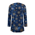 thumbnail image 3 of Women's Fashionable Loose-Fit Casual Cardigan with Christmas Print Mid-Length Coat for Holiday Outfits and Comfortable Wear,Dark Blue,3XL, 3 of 6