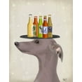 thumbnail image 2 of Fab Funky 20x24 Black Ornate Wood Framed with Double Matting Museum Art Print Titled - Greyhound Grey Beer Lover, 2 of 4