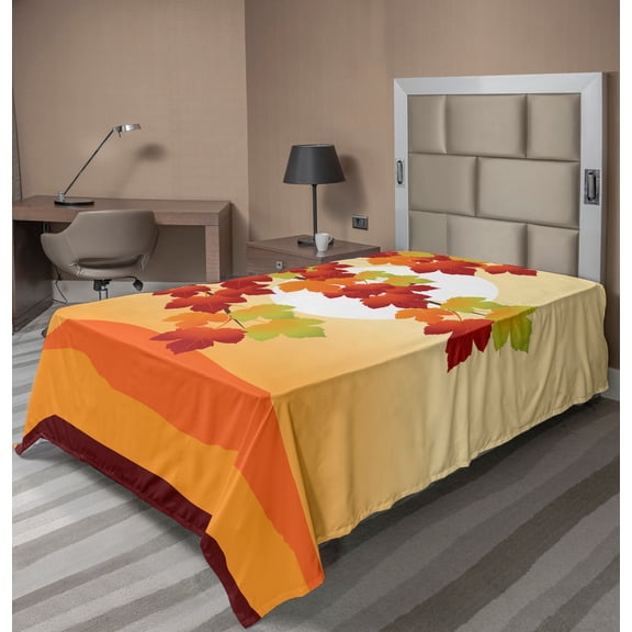 Ambesonne Autumn Flat Sheet, Maple Tree Branches, TwinXL Size, Multicolor