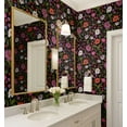 thumbnail image 4 of S4sassy Self-Stick Decorative Wallpaper, Vibrant Wildflower Bloom Wall Paper, Vinyl Waterproof Contact Paper, Black, 25"x360" Removable Renter Friendly Wall Covering For Bedroom, Dining room, 4 of 9