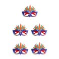 thumbnail image 2 of Guardoinrt Monture de Lunettes Plume Bricolage Couleur Vive Lunettes de Carnaval Bal Scène Performance Robe Fête Fournitures Lunettes Rouge Vert 5Ensemble, 2 of 6