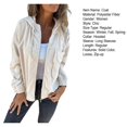 thumbnail image 7 of Spring Autumn Women Coat Loose Solid Color Zipper Closure Long Sleeves Hooded Cardigan Commuting Daily Wear Outdoot Jacket, 7 of 7