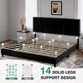 thumbnail image 7 of Novilla King Bed Frame and Headboard, Linen Upholstered King Size Bed Frame with Wood Slats Support, No Box Spring Needed, Heavy Duty Feet, Easy Assembly, Black, 7 of 7
