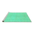 thumbnail image 2 of Ahgly Company Machine Washable Indoor Round Abstract Turquoise Blue Modern Area Rugs, 8' Round, 2 of 4