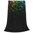 thumbnail image 2 of Honeii Night Rainbow Sparkles Print Fleece Blanket - Throw Blanket for Bed, Sofa, Couch, Camping, and Travel , Microplush Ultra Soft Warm Blanket-80"x60", 2 of 7