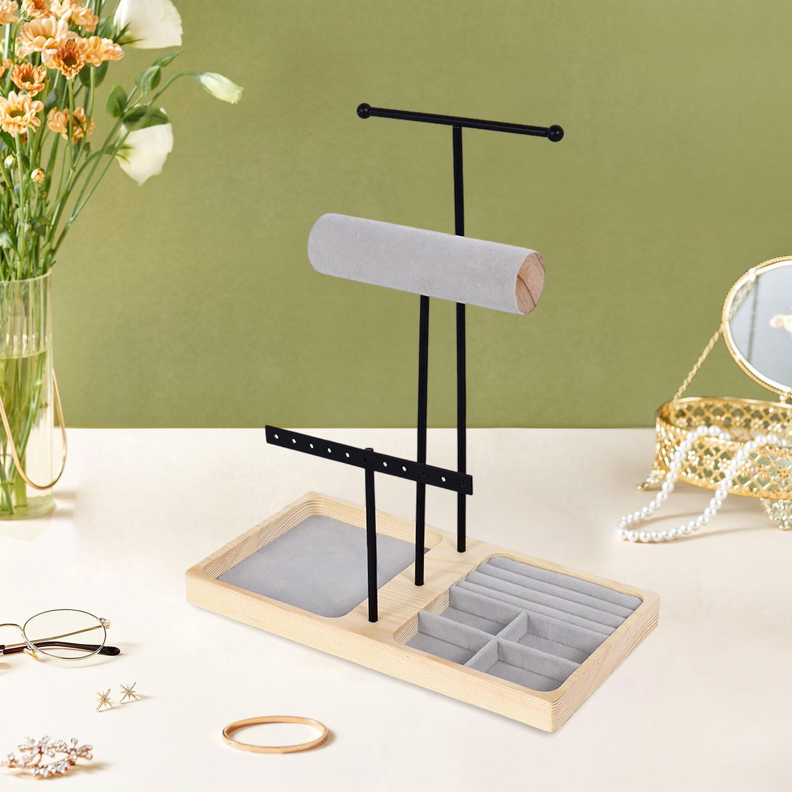 QccHieUs Jewelry Stand Organizer Necklace Holder Multifunctional Sturdy Accessory Earring Black