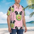 thumbnail image 5 of Xecao Panda Avocado print Hawaiian shirt - a stylish short-sleeve button-down for men, perfect for casual beach and tropical outings., 5 of 9