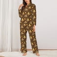 thumbnail image 2 of Fotbe Autumn With Pumpkin Harvest Pattern Long Sleeve Pajama Set for Women,Sleepwear Set,2-piece Loungewear Set,Soft PJs Comfy Nightwear with Pockets -XX-Large, 2 of 7